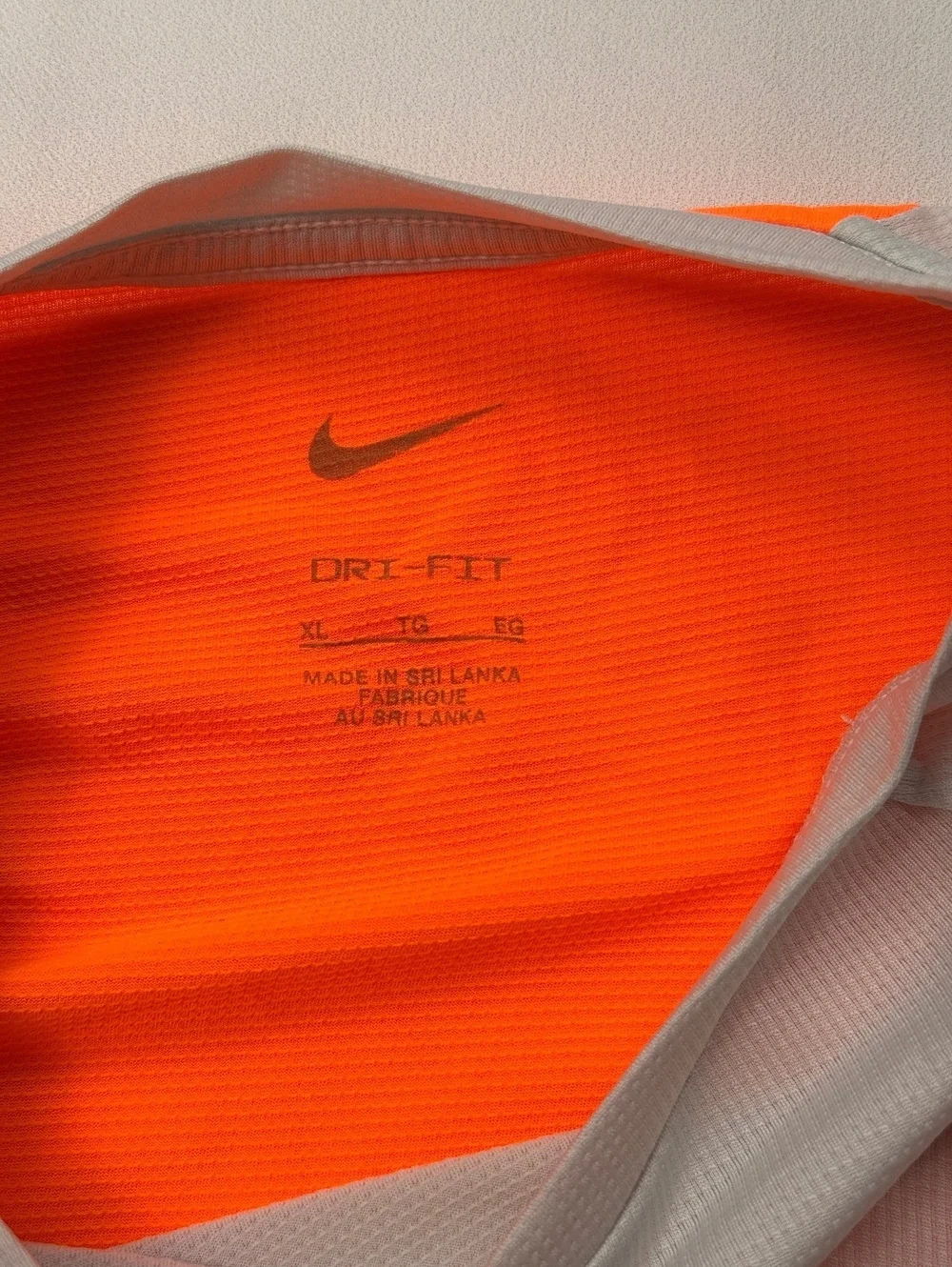Nike Long Sleeve Colorblock Athletic Shirt Orange Gray - Boys XL